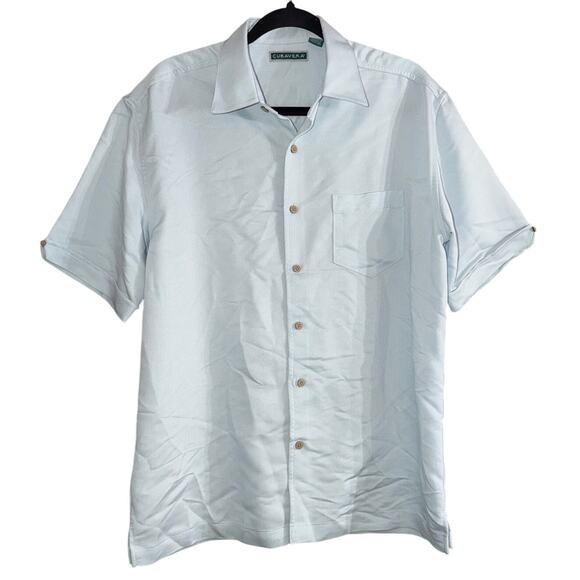 Cubavera Men's Blue Short Sleeve Button Down Shirt Size Medium M - Picture 1 of 7